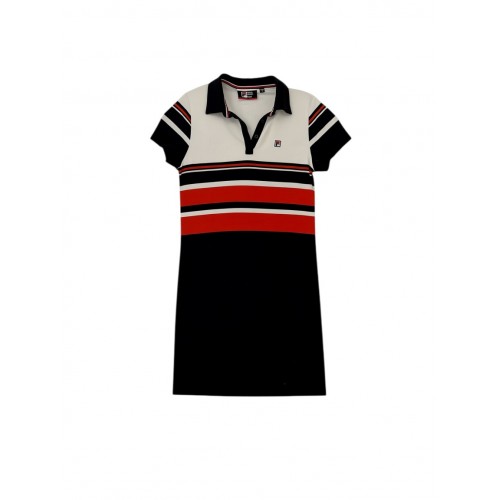 Fila Women Black Red White Polo Dress – Sporty Retro Style